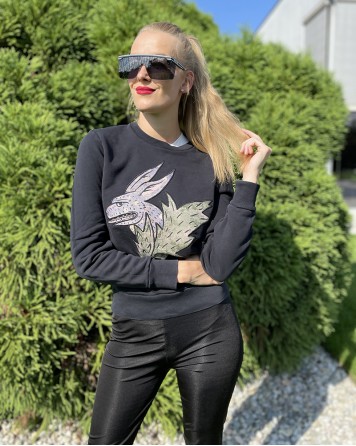 Mikina dámská Burberry černá s nášivkou